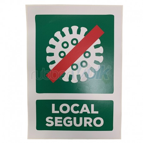 SEÑAL COVID19 LOCAL SEGURO 21 X 30 CM (1 UN)