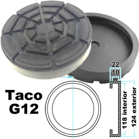 TACO DE GOMA PARA ELEVADOR CORGUI 118 INT 124 EXT 