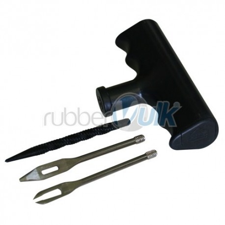 KIT AGUJAS Y ESCAREADOR MANGO DE PLASTICO 4 EN 1 